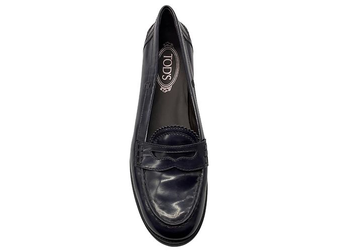 Mocassini / Ballerine in pelle lucida blu navy Tod's - vista 4
