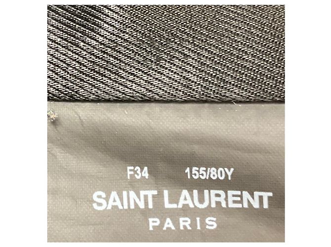 Veste Biker Saint Laurent en cuir de veau noir effet vieilli - vue 5