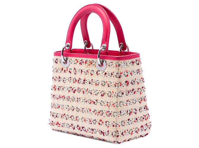 Borsa Lady Dior Medium in rafia intrecciata Beige - vista 2