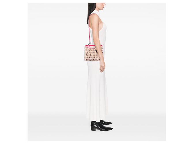 Borsa Lady Dior Medium in rafia intrecciata Beige - vista 6