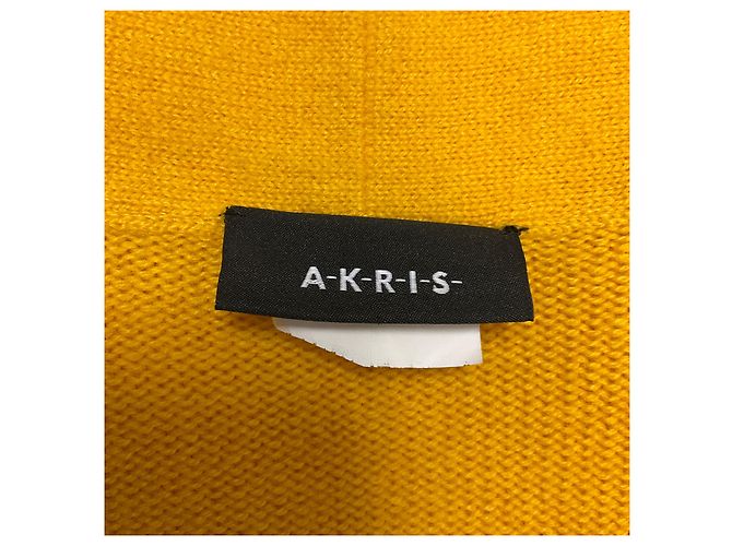 Akris Kaschmir-Strickpullover in Senfgelb mit Reißverschluss vorne - Ansicht 4