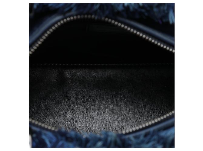 Borsa Lady Dior Medium in tweed blu - vista 4