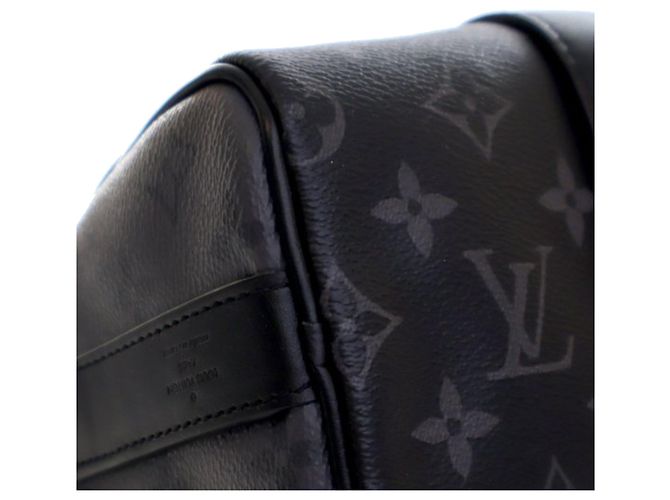 Borsa Keepall Bandouliere 25 Louis Vuitton Monogram Eclipse Reverse Nera Nero - vista 11