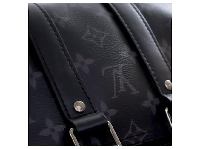 Borsa Keepall Bandouliere 25 Louis Vuitton Monogram Eclipse Reverse Nera Nero - vista 9