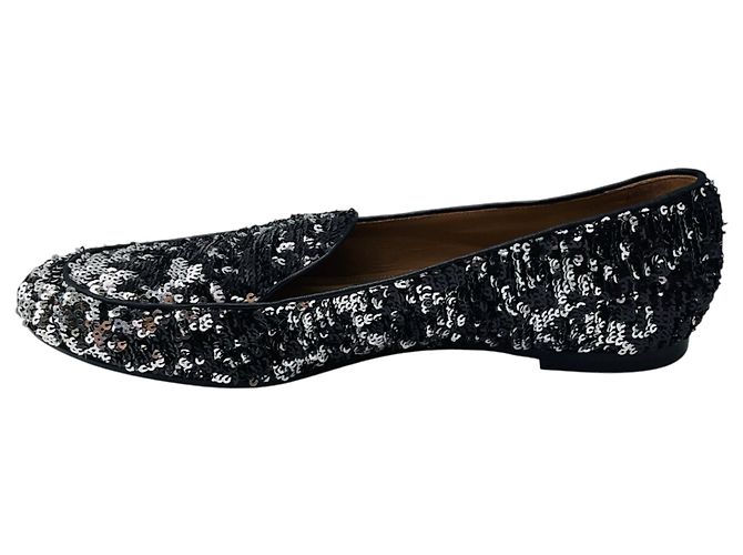 Mocassini bassi Aquazzura Silver Metallic Sequined Argento - vista 3