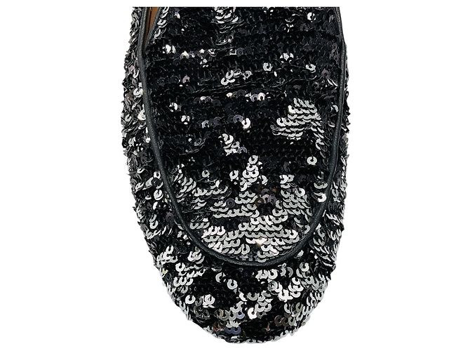 Mocassini bassi Aquazzura Silver Metallic Sequined Argento - vista 5