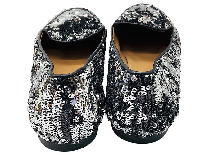 Mocassini bassi Aquazzura Silver Metallic Sequined Argento - vista 6