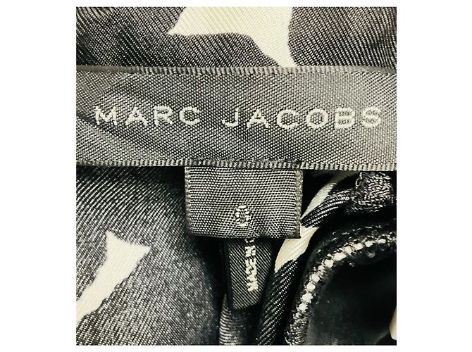 Vestido midi de seda de manga larga estampado Negro / Marfil Marc Jacobs - vista 4