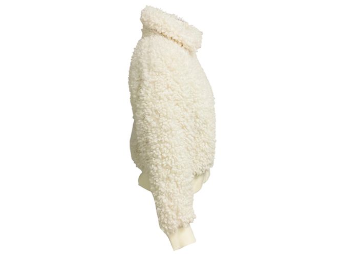 Veste en fausse fourrure bouclée Blanche blanche Maje - vue 2