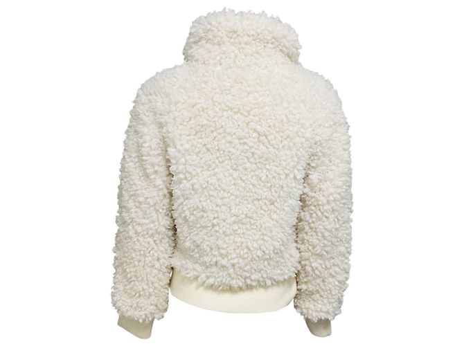 Veste en fausse fourrure bouclée Blanche blanche Maje - vue 3