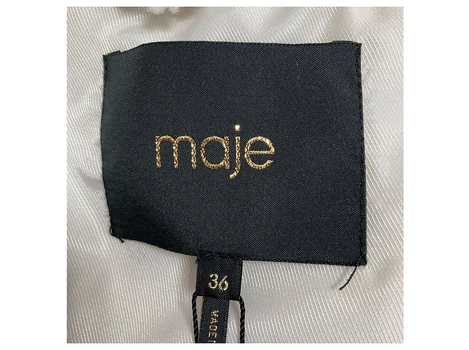 Veste en fausse fourrure bouclée Blanche blanche Maje - vue 4