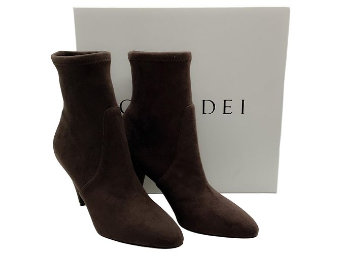 Botines calcetín Casadei de ante elástico marrón Castaño - vista 6