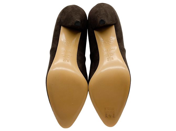Botines calcetín Casadei de ante elástico marrón Castaño - vista 8
