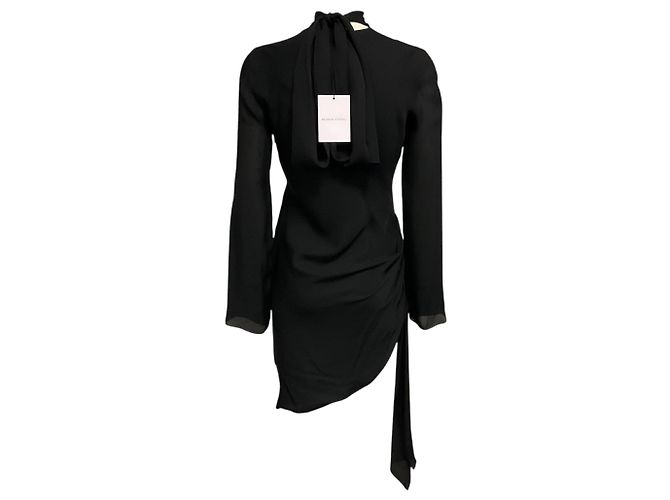 Autre Marque Brandon Maxwell Raina Kleid aus schwarzer Seidengeorgette - Ansicht 3