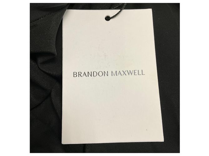 Autre Marque Brandon Maxwell Raina Kleid aus schwarzer Seidengeorgette - Ansicht 6