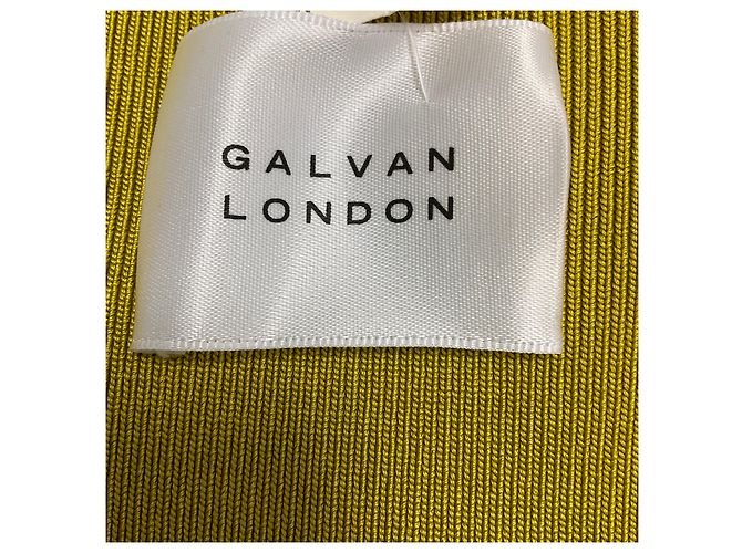 Autre Marque Galvan London Atalanta Figuriertes Strick-Midikleid Chartreuse / Yellow Gelb - Ansicht 4