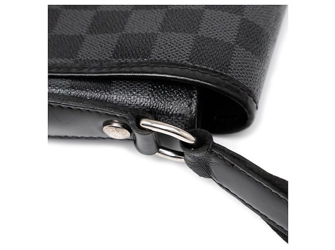 Borsa a tracolla Louis Vuitton Daniel MM Damier Graphite Nera Nero - vista 8