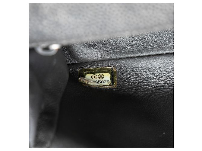 Borsa a tracolla Chanel Mini Rectangular Classic Metallic Caviar Single Flap Grigia Grigio - vista 5