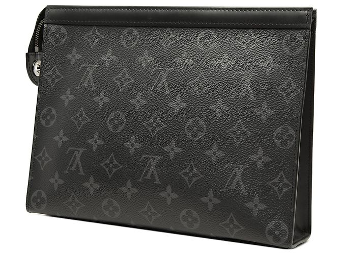 Borsa a Pochette Louis Vuitton Monogram Eclipse Pochette Voyage MM Nera Nero - vista 2