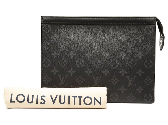 Borsa a Pochette Louis Vuitton Monogram Eclipse Pochette Voyage MM Nera Nero - vista 8