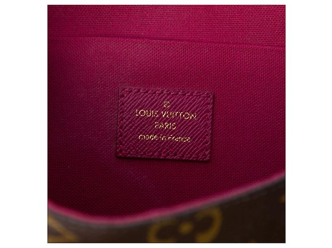 Borsa a tracolla Louis Vuitton Monogram Pochette Felicie Marrone - vista 5
