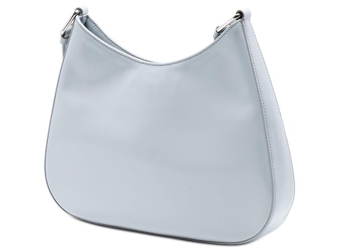 Prada Cleo Schultertasche aus blauem Spazzolato-Leder - Ansicht 2
