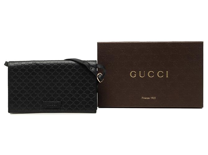 Borsa a tracolla Gucci Microguccissima Wallet on Strap Nera Nero - vista 7