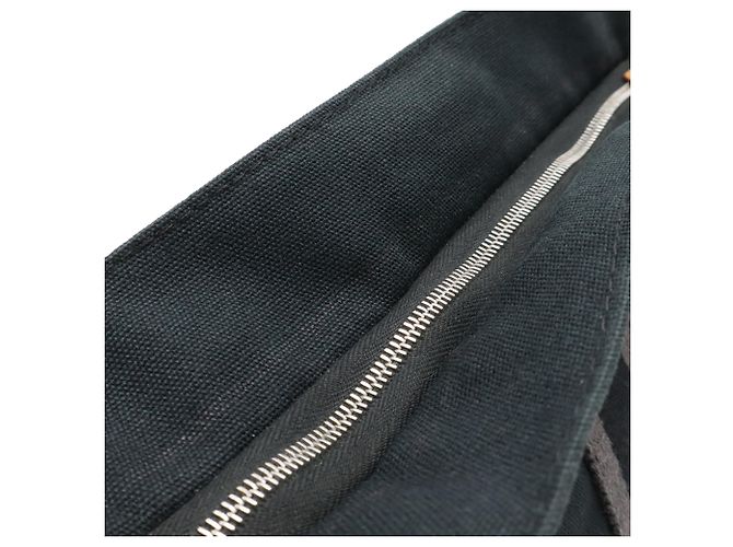 Clutch Hermès Fourre Tout in tela nera Nero - vista 5