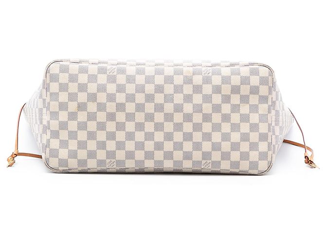 Borsa Tote Louis Vuitton Neverfull GM Damier Azur bianca Bianco - vista 3
