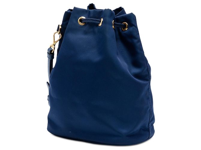 Pouch con coulisse Prada Re-Nylon blu - vista 2