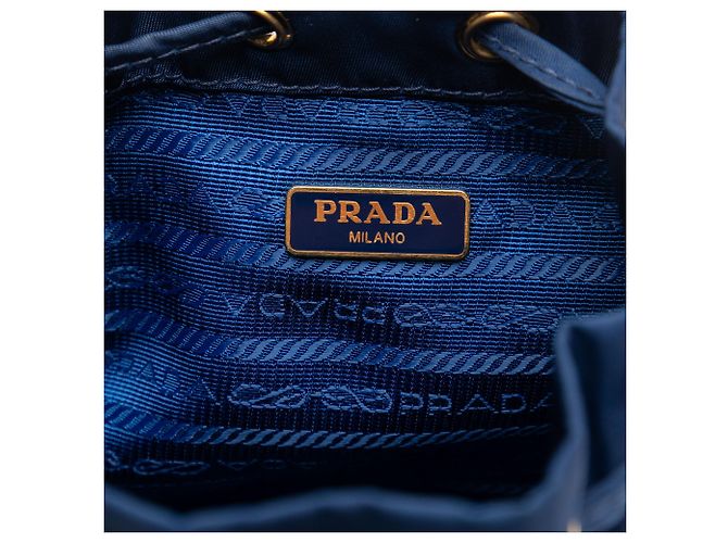 Pouch con coulisse Prada Re-Nylon blu - vista 5