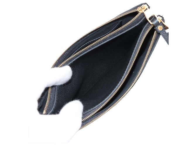 Borsa a tracolla Pochette con doppia zip Louis Vuitton Monogram Empreinte Nera Nero - vista 3