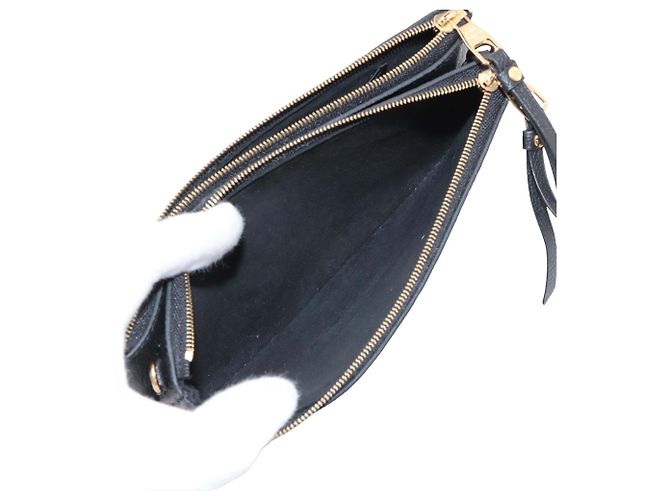 Borsa a tracolla Pochette con doppia zip Louis Vuitton Monogram Empreinte Nera Nero - vista 5