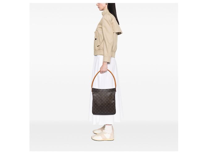 Borsa a tracolla Louis Vuitton Monogram Looping GM Marrone - vista 5