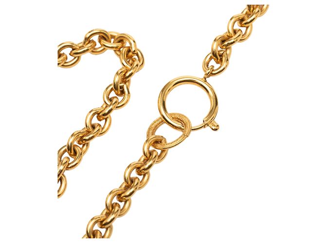 Collana con pendente Chanel CC placcata oro D'oro - vista 4