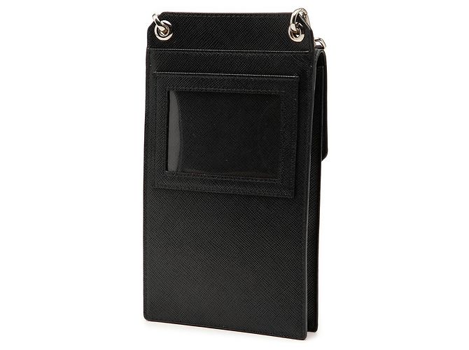 Borsa crossbody per smartphone Prada Saffiano Nera Nero - vista 2