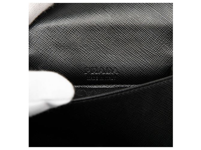 Borsa crossbody per smartphone Prada Saffiano Nera Nero - vista 5