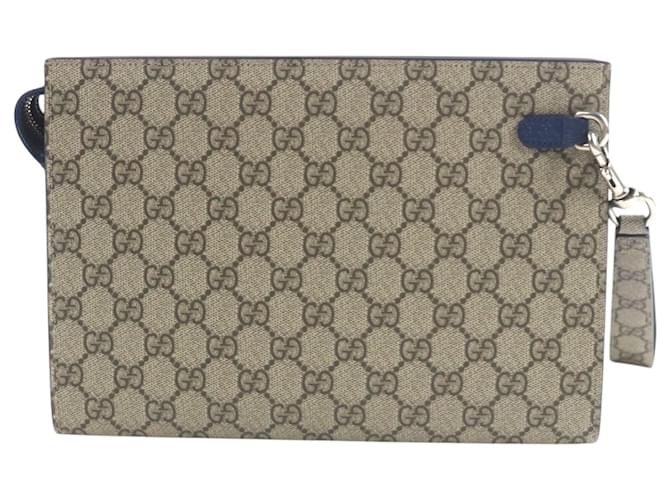 Pouch Gucci Medium Bicolor GG Supreme Blu - vista 2