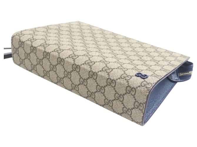 Pouch Gucci Medium Bicolor GG Supreme Blu - vista 3