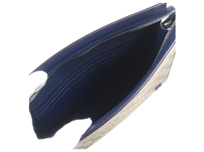 Pouch Gucci Medium Bicolor GG Supreme Blu - vista 4