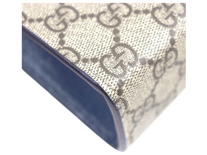 Pouch Gucci Medium Bicolor GG Supreme Blu - vista 9