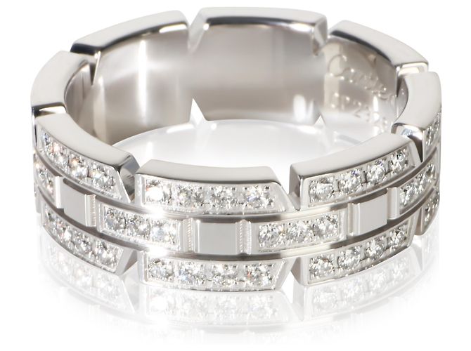 Love Anello Cartier Tank Française in oro bianco e diamanti - vista 3