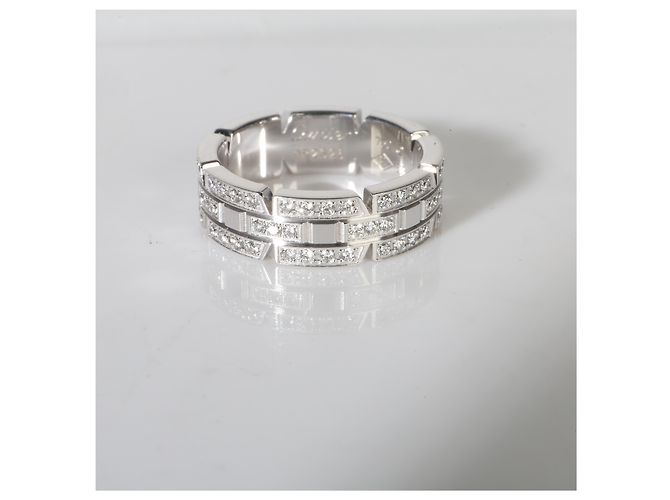 Love Anello Cartier Tank Française in oro bianco e diamanti - vista 6