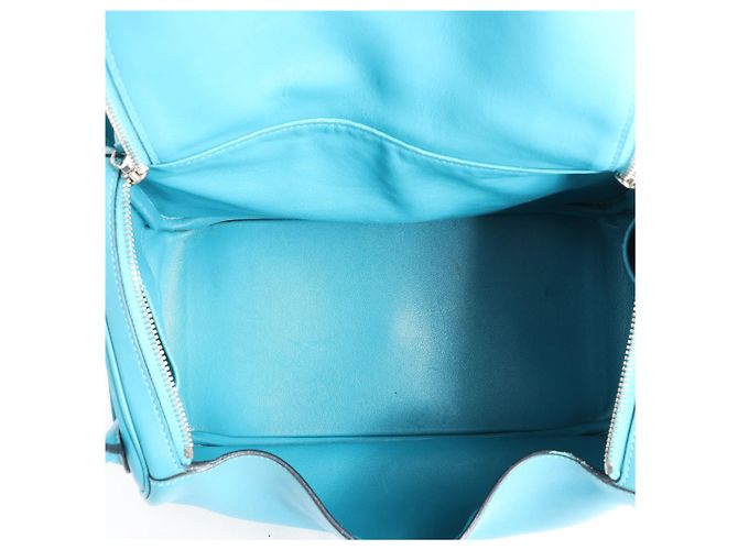 Hermès Hermes Lindy 30 Veau Swift 2Way Handbag in Turquoise K: 2007 Blu - vista 10