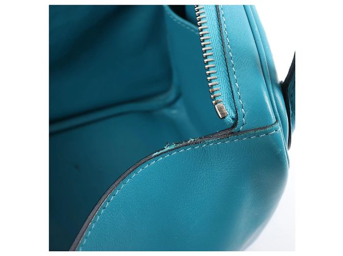Hermès Hermes Lindy 30 Veau Swift 2Way Handbag in Turquoise K: 2007 Blu - vista 13
