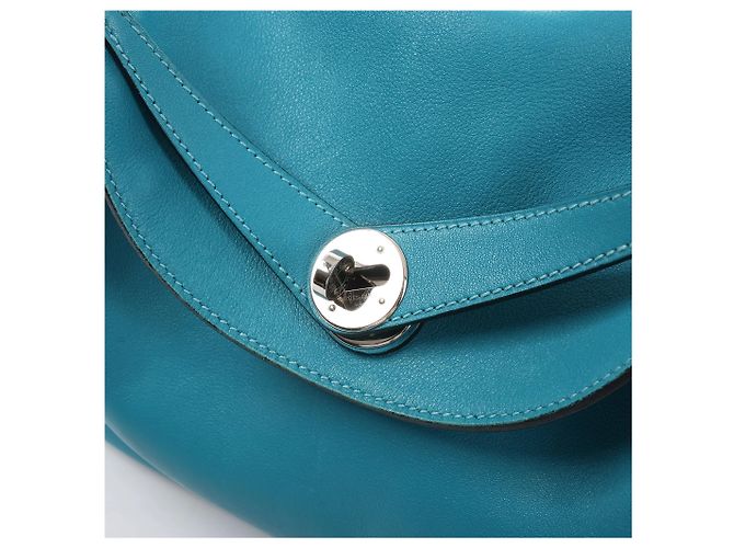 Hermès Hermes Lindy 30 Veau Swift 2Way Handbag in Turquoise K: 2007 Blu - vista 9
