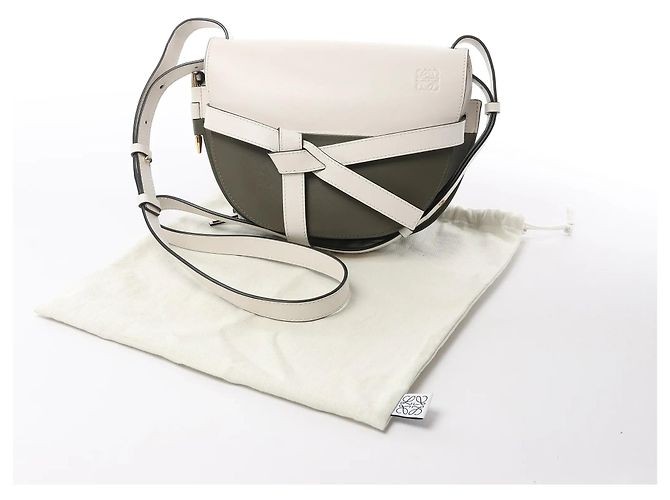 Borsa a tracolla LOEWE Gate Small in White x Green Bianco - vista 13
