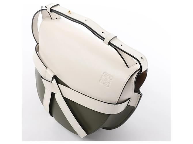 Borsa a tracolla LOEWE Gate Small in White x Green Bianco - vista 3