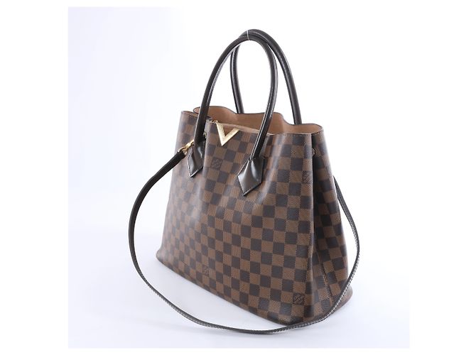 Borsa a mano 2Way Louis Vuitton Kensington Damier Ebene Marrone N41435 Beige - vista 2