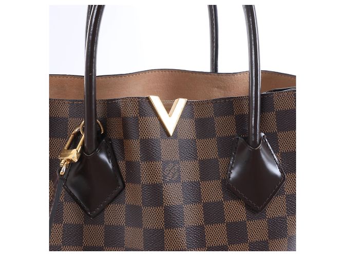Borsa a mano 2Way Louis Vuitton Kensington Damier Ebene Marrone N41435 Beige - vista 9